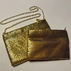 Paco Rabanne Gold Chainmail Bag + Clutch SET NEW Rare Metal Mesh Vintage Style